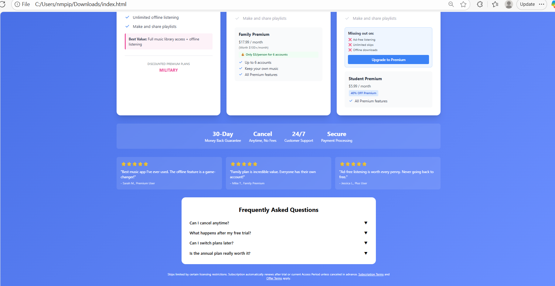 Pandora Features & Benefits